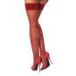 Sexy halterlose Damen Netzstrümpfe Dunkelrot