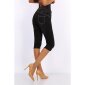 Damen Capri Jeans Used-Look Stretch Hose Schwarz