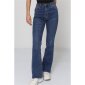 Bequeme Damen Bootcut-Jeans 5-Pocket Dunkelblau