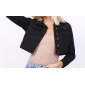 Cropped womens jeans jacket slim-fit black
