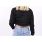 Cropped womens jeans jacket slim-fit black