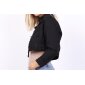 Cropped womens jeans jacket slim-fit black