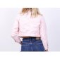 Cropped womens jeans jacket slim-fit pink