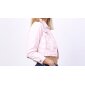 Cropped womens jeans jacket slim-fit pink
