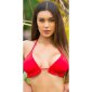 Damen Triangel Bikini-Oberteil mit Rüschen Rot