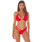 Damen Triangel Bikini-Oberteil mit Rüschen Rot