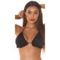 Damen Triangel Bikini-Oberteil mit Rüschen Schwarz