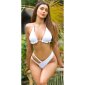 Damen Triangel Bikini-Oberteil mit Rüschen Weiß