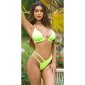 Sexy Damen High Waist Bikinihose mit Cut Out Neon Grün