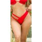 Sexy Damen High Waist Bikinihose mit Cut Out Rot