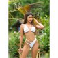 Sexy Damen High Waist Bikinihose mit Cut Out Weiß