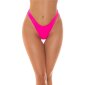 Womens high-cut bikini bottom with gathers neon-fuchsia