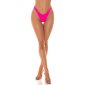 Womens high-cut bikini bottom with gathers neon-fuchsia