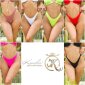 Hochgeschnittene Bikinihose mit Raffungen Braun