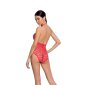 Damen Ouvert Netzbody Bodystocking Teddy Rot