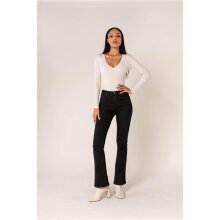 NINA CARTER Damen Bootcut Jeans 5-Pocket Schwarz