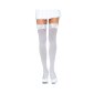 Opaque Leg Avenue nylon stockings with satin bow white