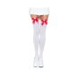 Opaque Leg Avenue nylon stockings with satin bow white-red