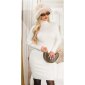 Elegantes Damen-Strickkleid mit Rollkragen Beige