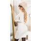 Elegantes Damen-Strickkleid mit Rollkragen Beige