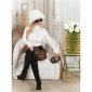 Womens turtleneck sweater fine-knitted white