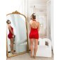 Glamour Minikleid in Samt-Look mit Pailletten Rot
