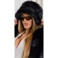 Damen-Wintermütze aus Kunstfell Blogger-Style Schwarz