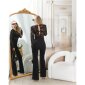 Womens jumpsuit with lace and belt black