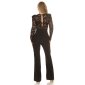 Womens jumpsuit with lace and belt black