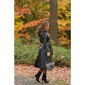 Womens faux leather trench coat with belt black