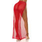 Damen Cover-Up Strandrock aus Netzstoff transparent Rot