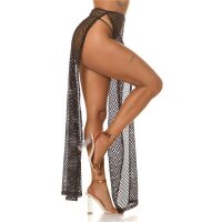 Womens cover-up beach skirt transparent mesh black