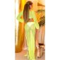 Transparentes Damen Netz Crop-Top Cover-Up Neongrün