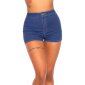 Damen Jeans-Shorts Stretch High Waist Dunkelblau