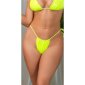 Brazilian Bikinihose zum Binden Lack Latex-Look Neon Gelb