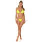 Lack Bikini Oberteil Triangel Top Latex-Look Neon Gelb