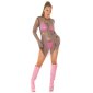 Festival mesh dress with glitter transparent black