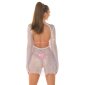 Festival mesh dress with glitter transparent white