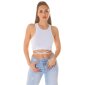 Damen-Tanktop Crop Top mit Bindebändern Weiß