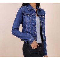 Damen Jeansjacke tailliert Dunkelblau