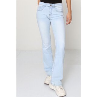 Damen Bootcut-Jeans 5-Pocket Hellblau