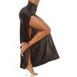 Floor-length satin skirt draped with skirt slit black