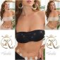 Damen Glitzer Top Bandeau Party Crop Top Glamour Schwarz