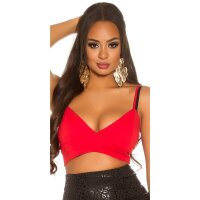 Damen-Trägertop Crop-Top mit V-Ausschnitt Rot