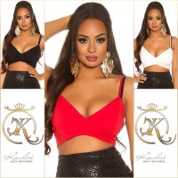 Damen-Trägertop Crop-Top mit V-Ausschnitt Weiß
