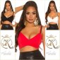 Damen-Trägertop Crop-Top mit V-Ausschnitt Weiß
