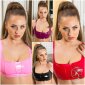 Damen Lack-Top Trägertop in Latex-Look Schwarz