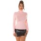 Damen-Rollkragenpullover aus Feinstrick Lachs