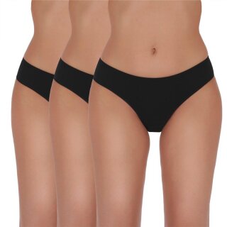 Womens basic panties slips made of cotton 3-pack black