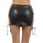 Sexy mini skirt faux leather for women with lacings black